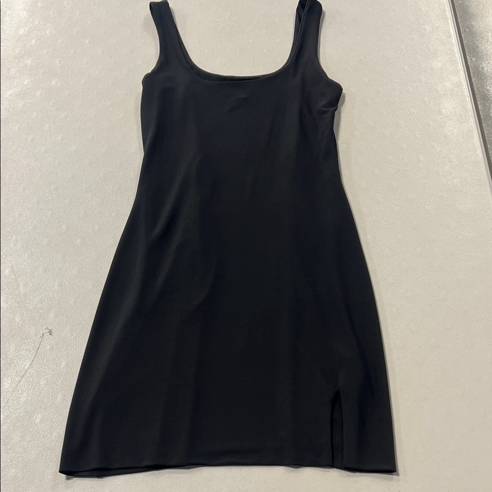 Classic Black Scoop Neck Slip Dress